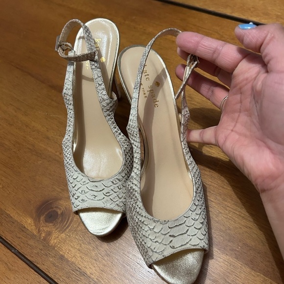 Kate Spade Snakeskin Slingback Heels - Picture 1 of 13